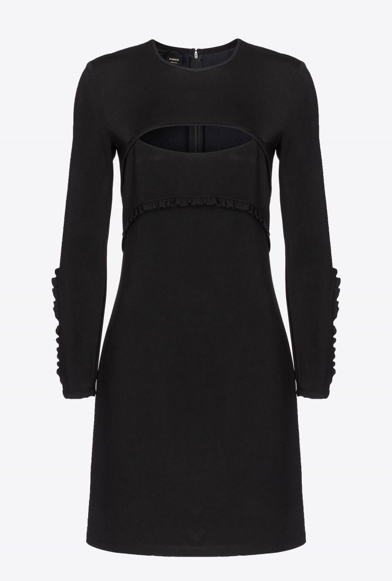 LIMO BLACK Pinko Mini dress with ruching | FMYHY98344