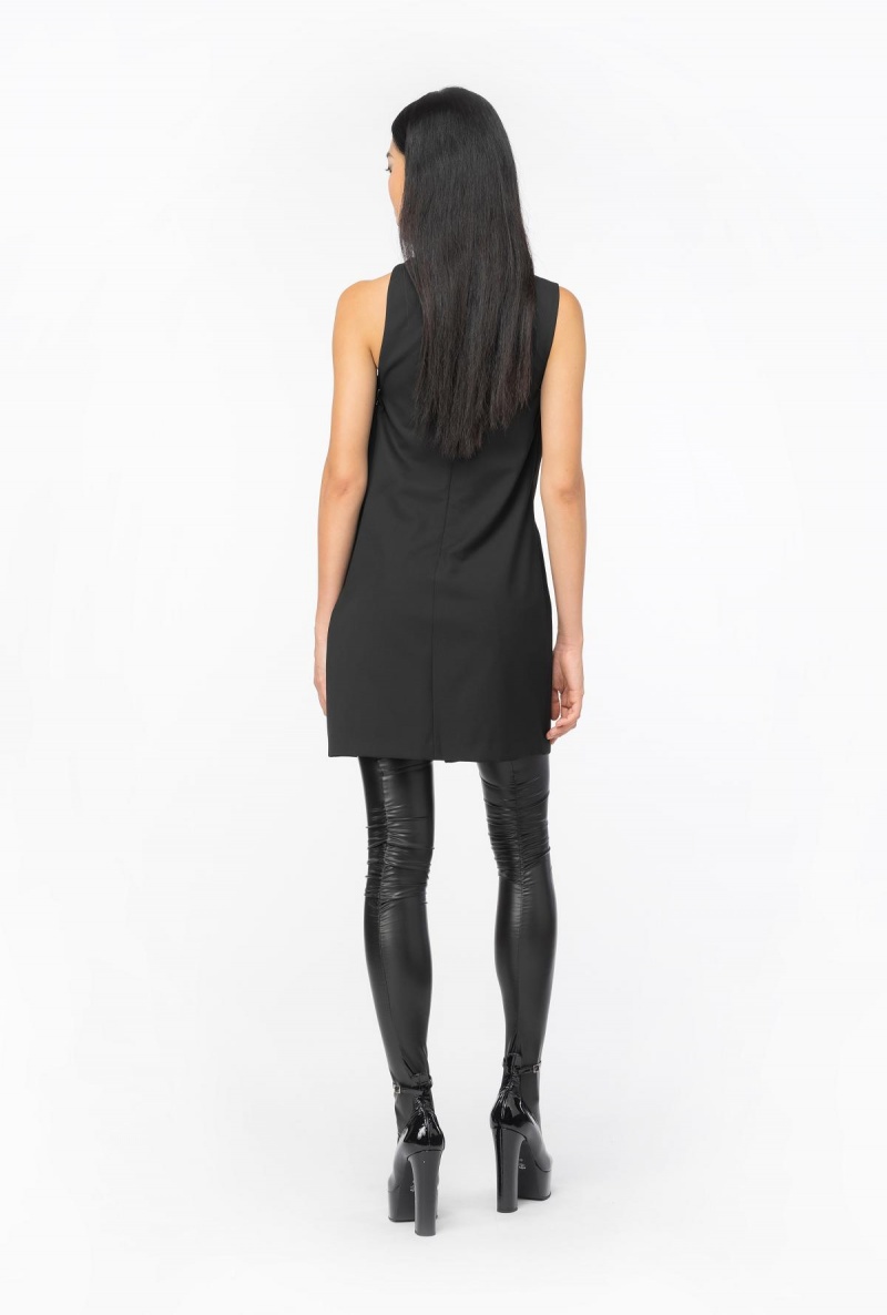 LIMO BLACK Pinko Mini sheath dress with Love Birds buckle | BMYSD94796
