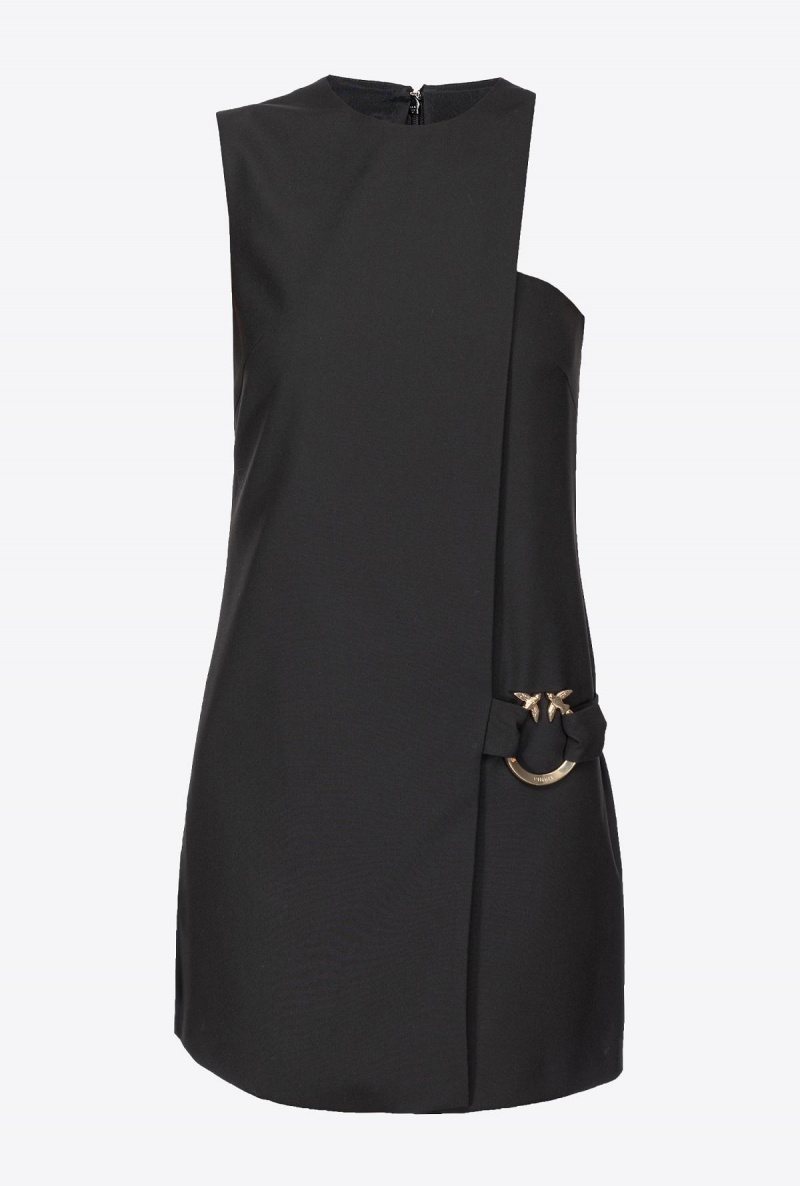 LIMO BLACK Pinko Mini sheath dress with Love Birds buckle | BMYSD94796