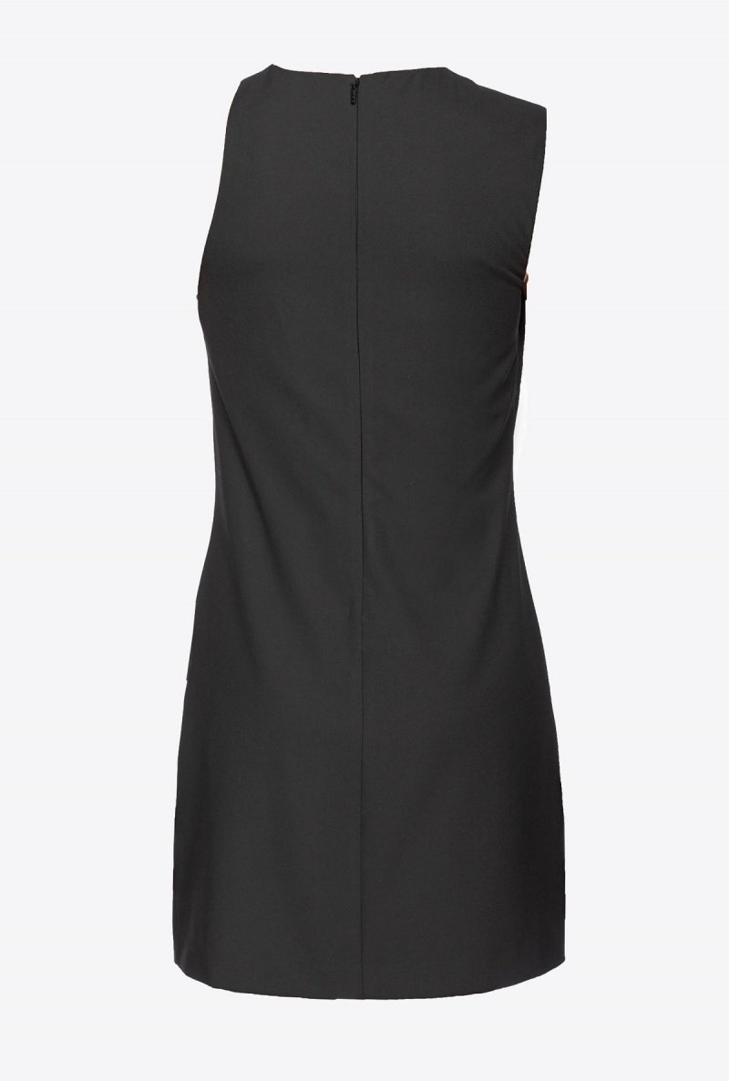 LIMO BLACK Pinko Mini sheath dress with Love Birds buckle | BMYSD94796