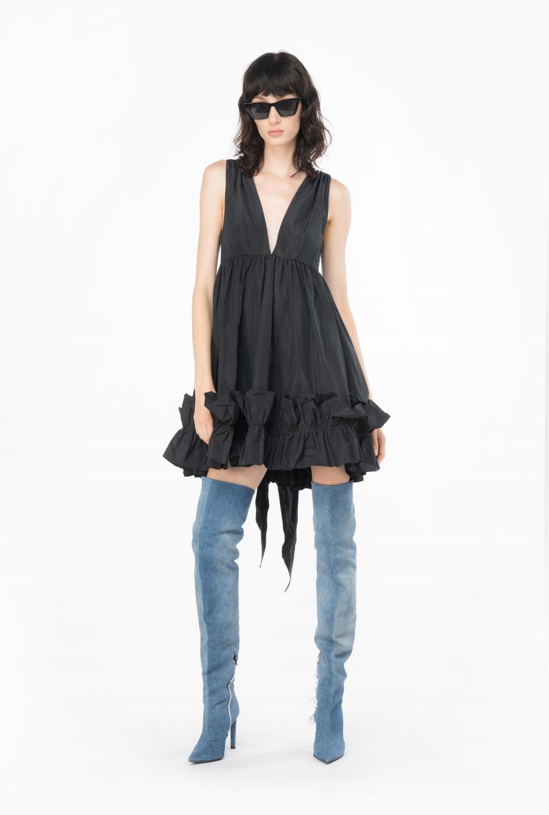 LIMO BLACK Pinko Mini taffeta dress | MYZPD30144