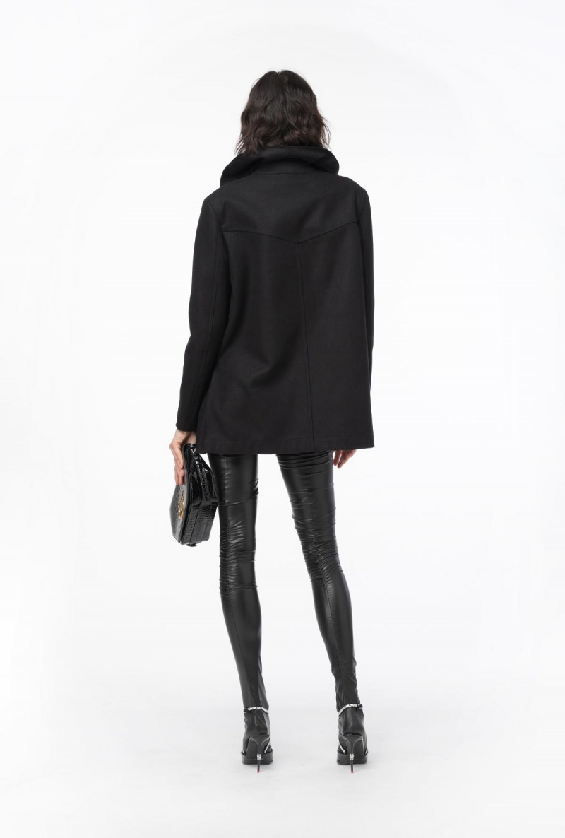 LIMO BLACK Pinko Pea coat with large ruching | LMYTR99839
