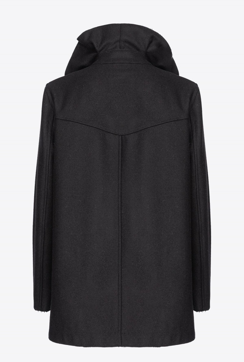 LIMO BLACK Pinko Pea coat with large ruching | LMYTR99839