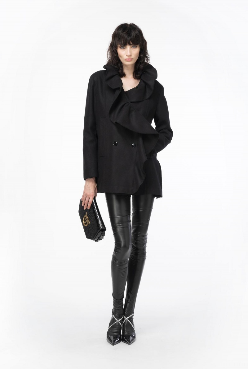 LIMO BLACK Pinko Pea coat with large ruching | LMYTR99839