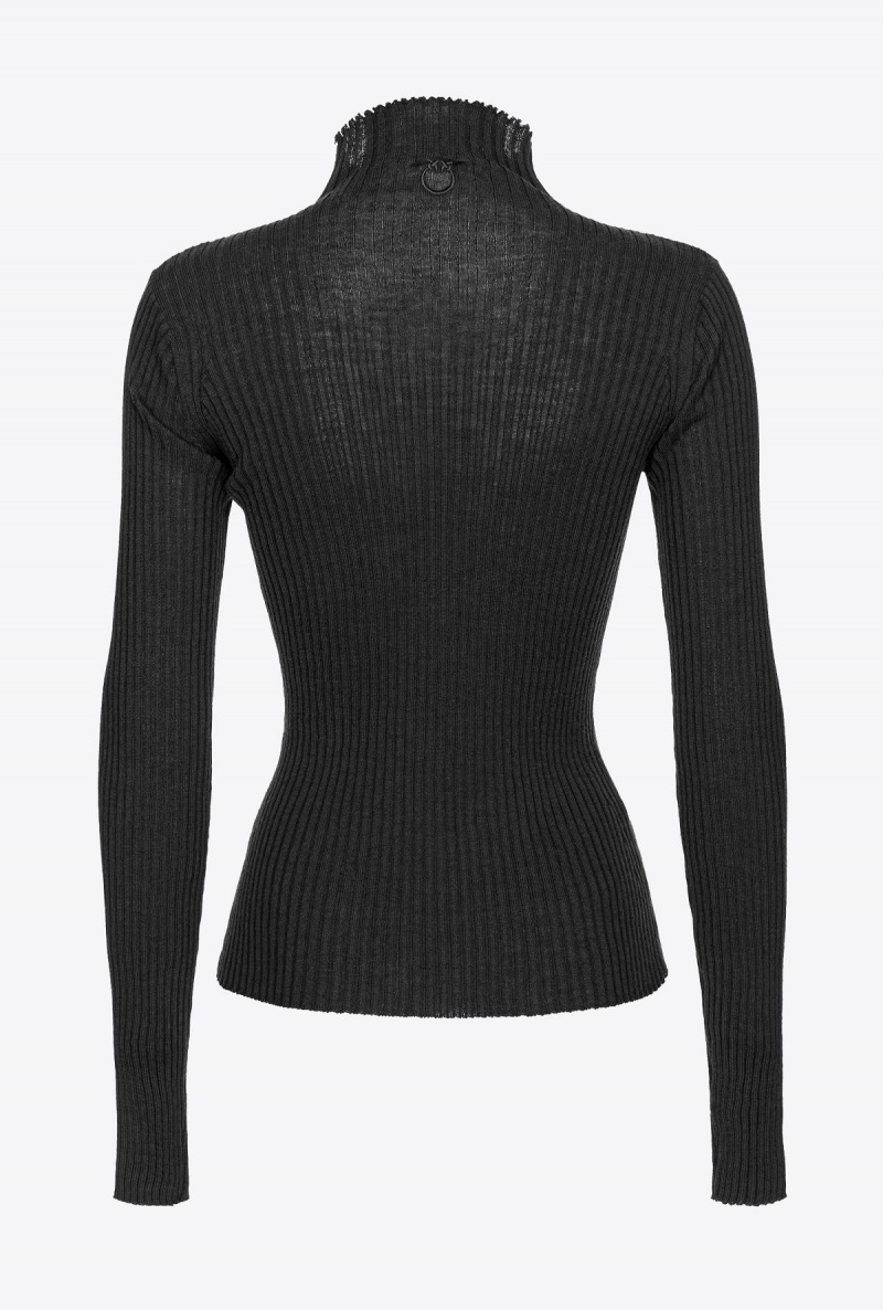 LIMO BLACK Pinko Ribbed knit turtleneck | MYNZX85827