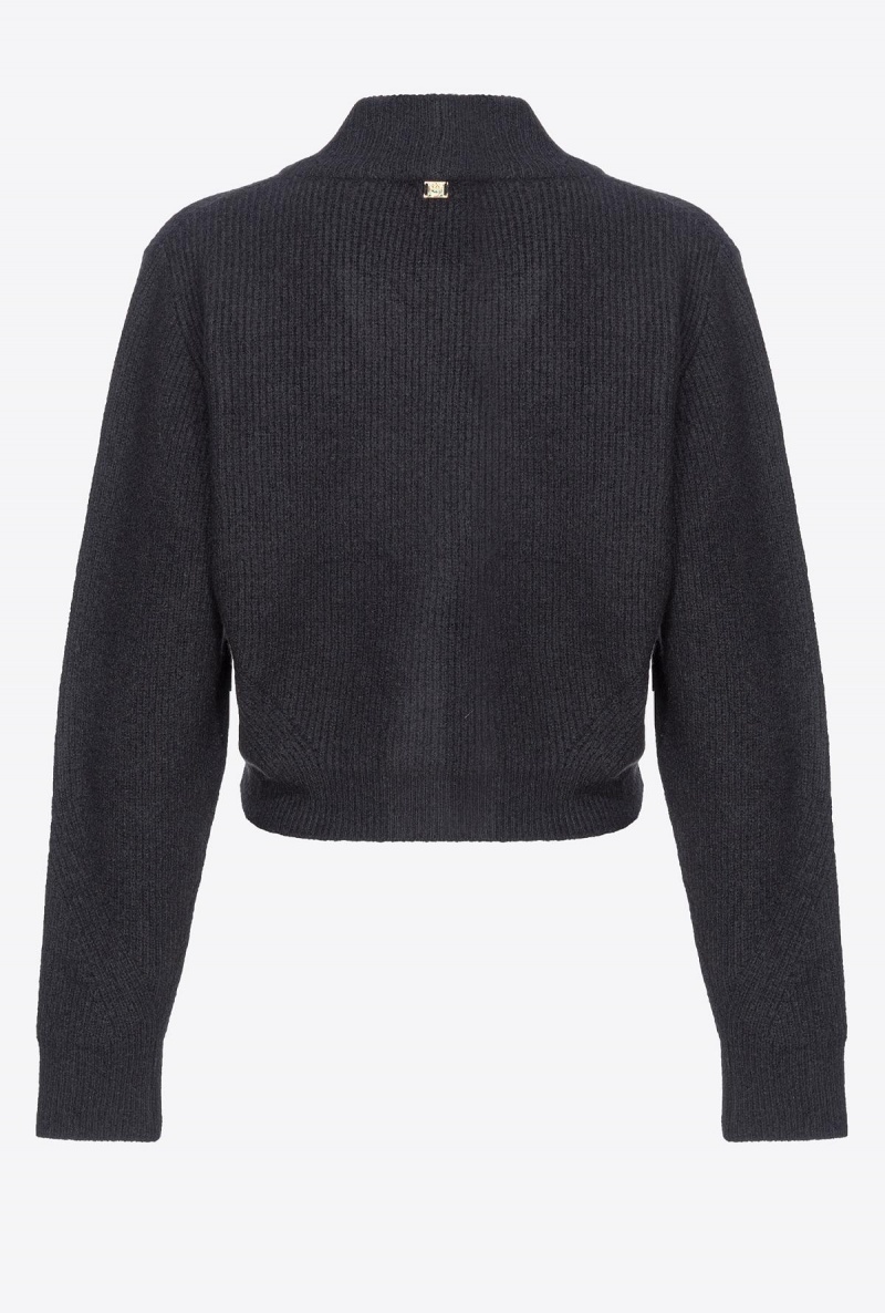 LIMO BLACK Pinko Ribbed wool cardigan | UMYND45359