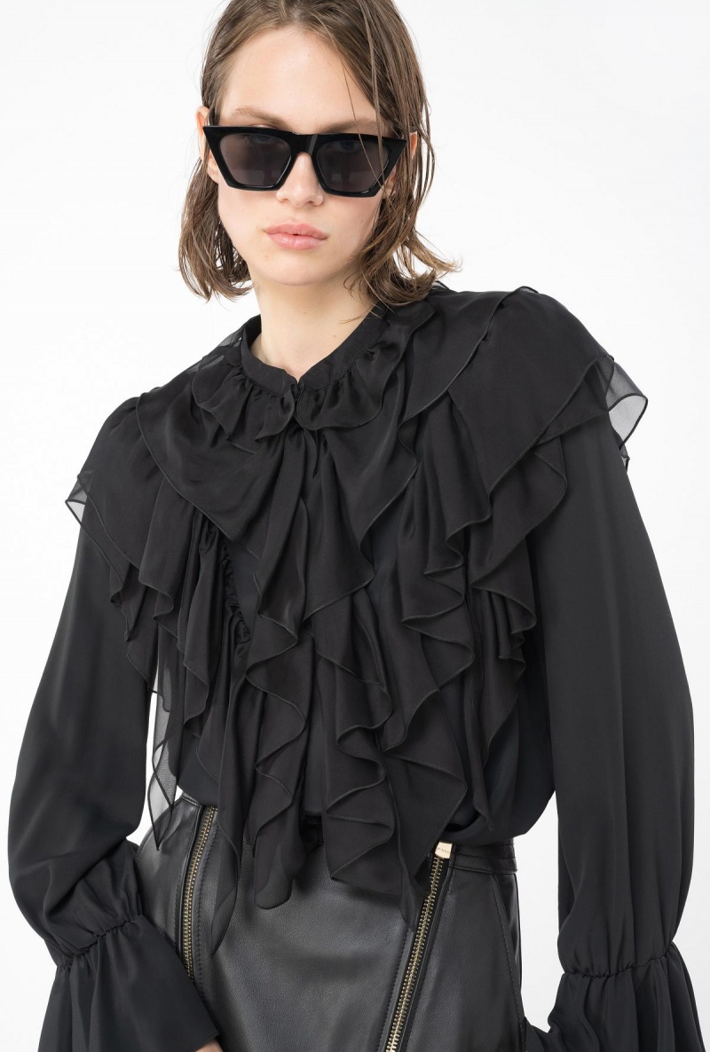 LIMO BLACK Pinko Ruffled shirt | MYJKU12879