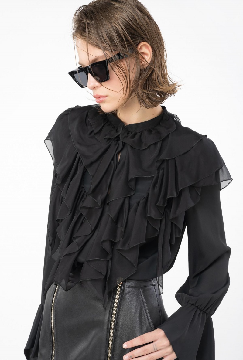 LIMO BLACK Pinko Ruffled shirt | MYJKU12879