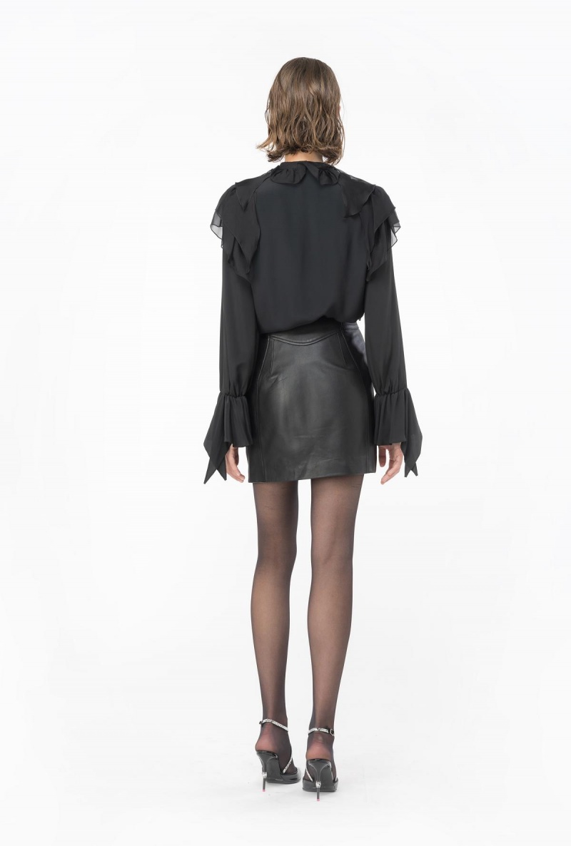 LIMO BLACK Pinko Ruffled shirt | MYJKU12879