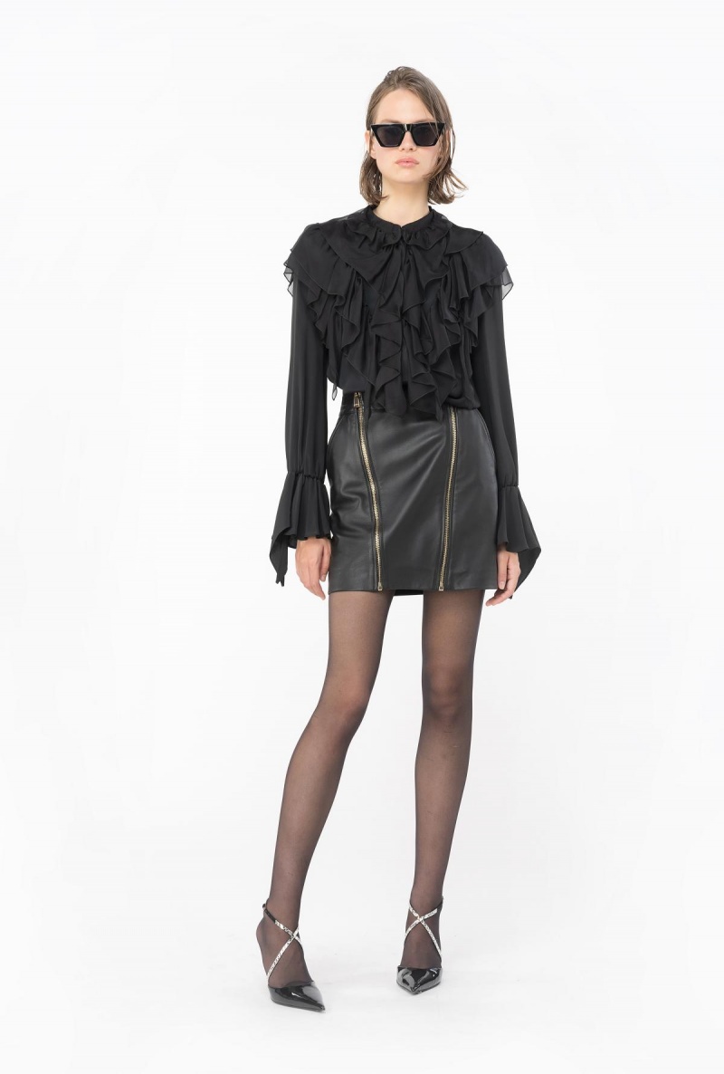 LIMO BLACK Pinko Ruffled shirt | MYJKU12879