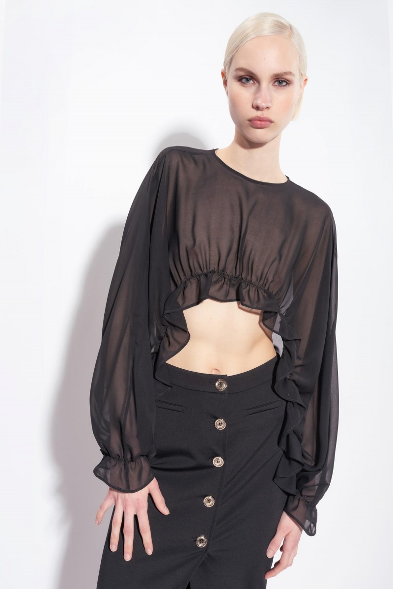 LIMO BLACK Pinko Ruffled shrug | PMYER81022