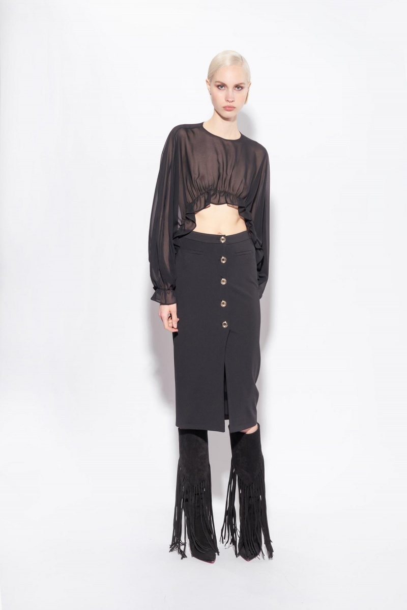 LIMO BLACK Pinko Ruffled shrug | PMYER81022