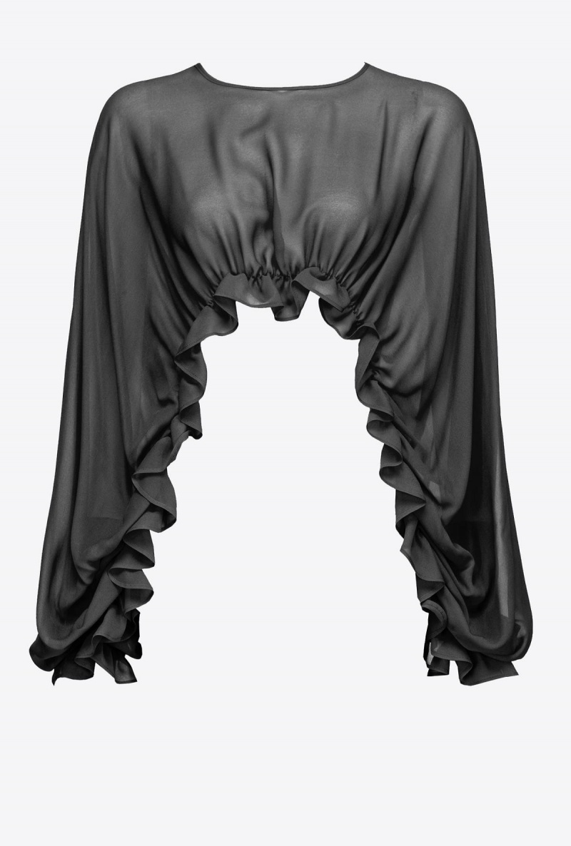 LIMO BLACK Pinko Ruffled shrug | PMYER81022