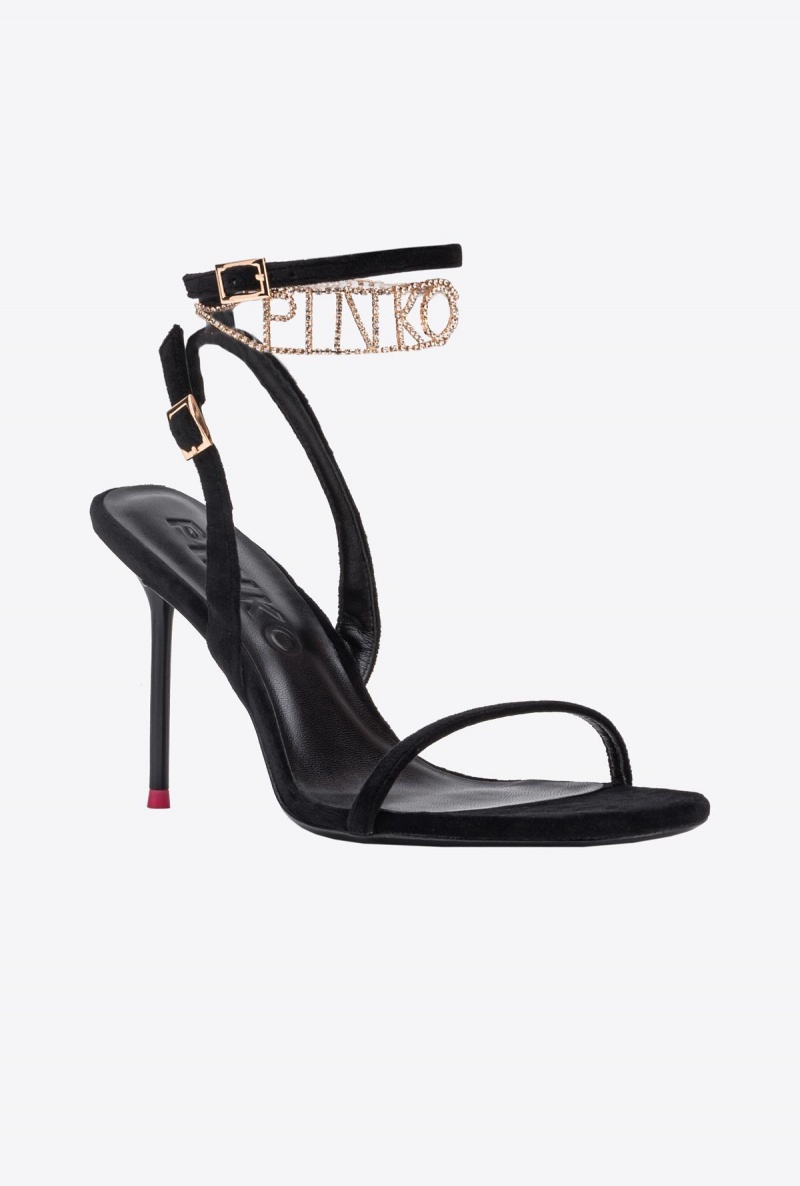 LIMO BLACK Pinko Sandals with bejewelled anklet | EMYHC96163