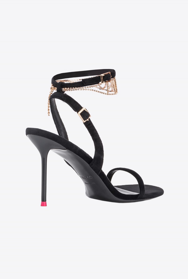 LIMO BLACK Pinko Sandals with bejewelled anklet | EMYHC96163