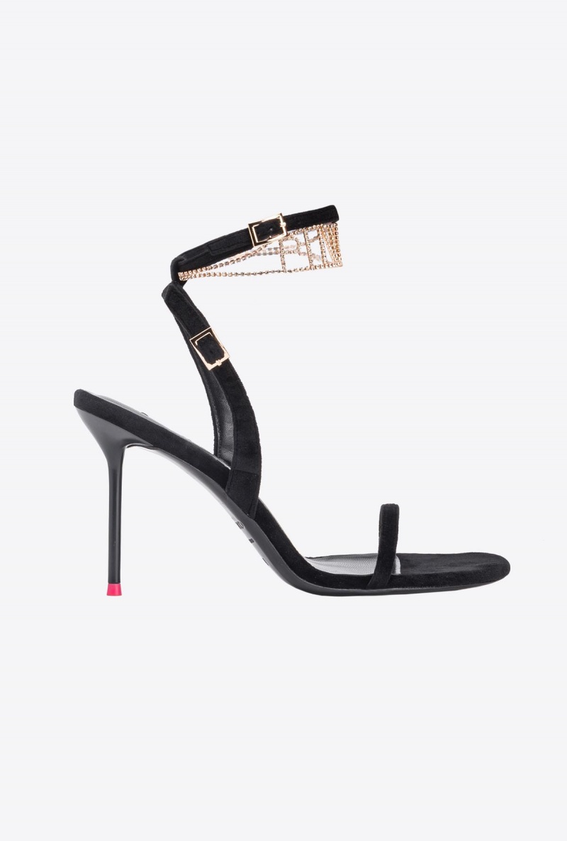 LIMO BLACK Pinko Sandals with bejewelled anklet | EMYHC96163