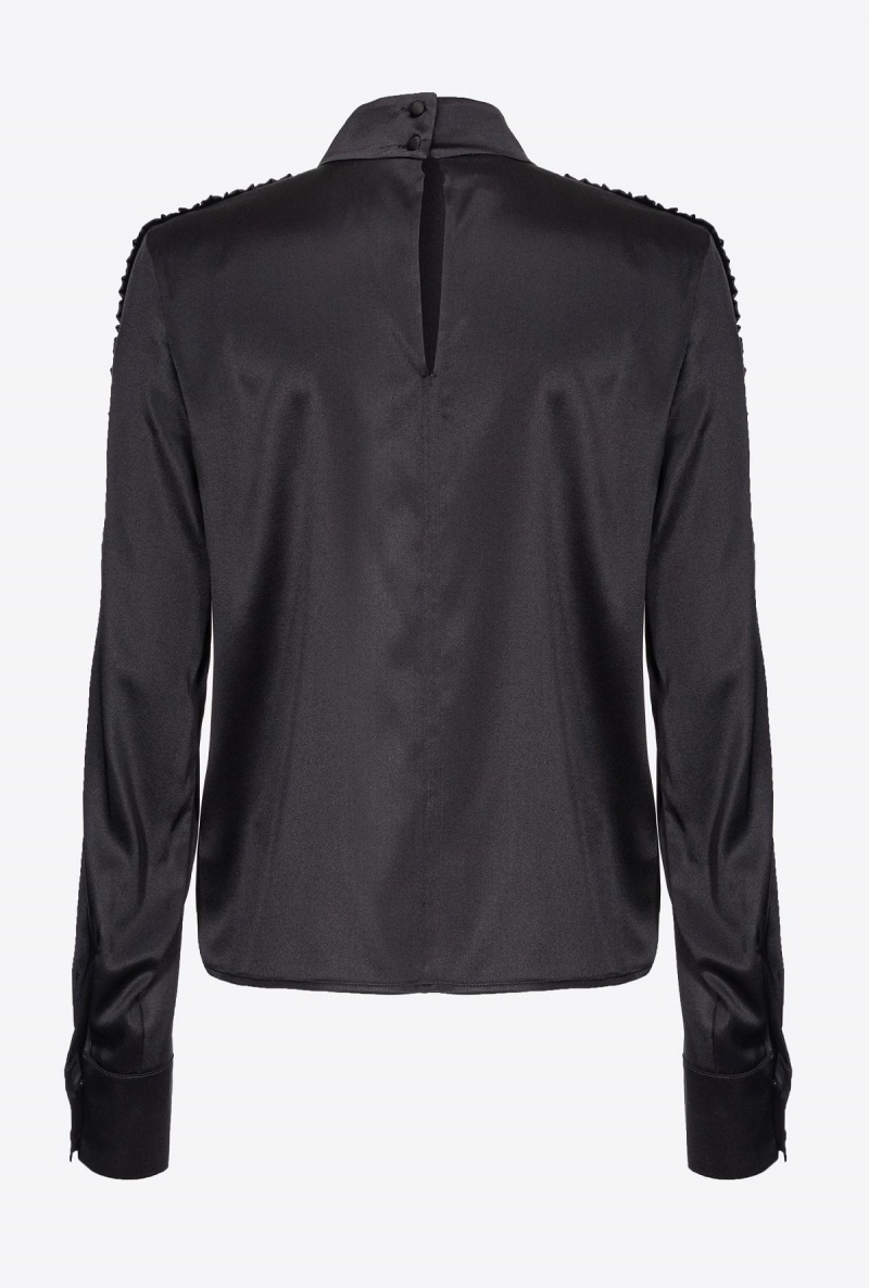 LIMO BLACK Pinko Satin blouse with mini ruches | DMYKV94034