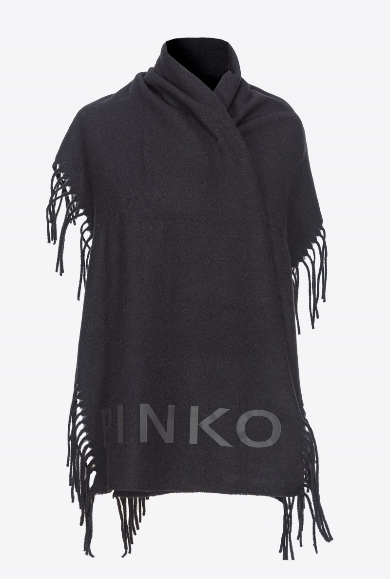 LIMO BLACK Pinko Scarf with fringing | QMYUV75208