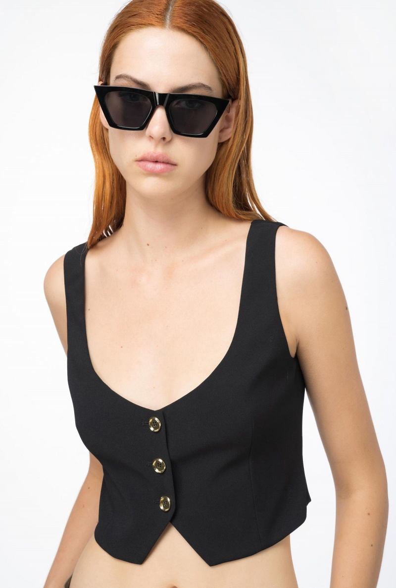 LIMO BLACK Pinko Short crepe vest | AMYWC29473