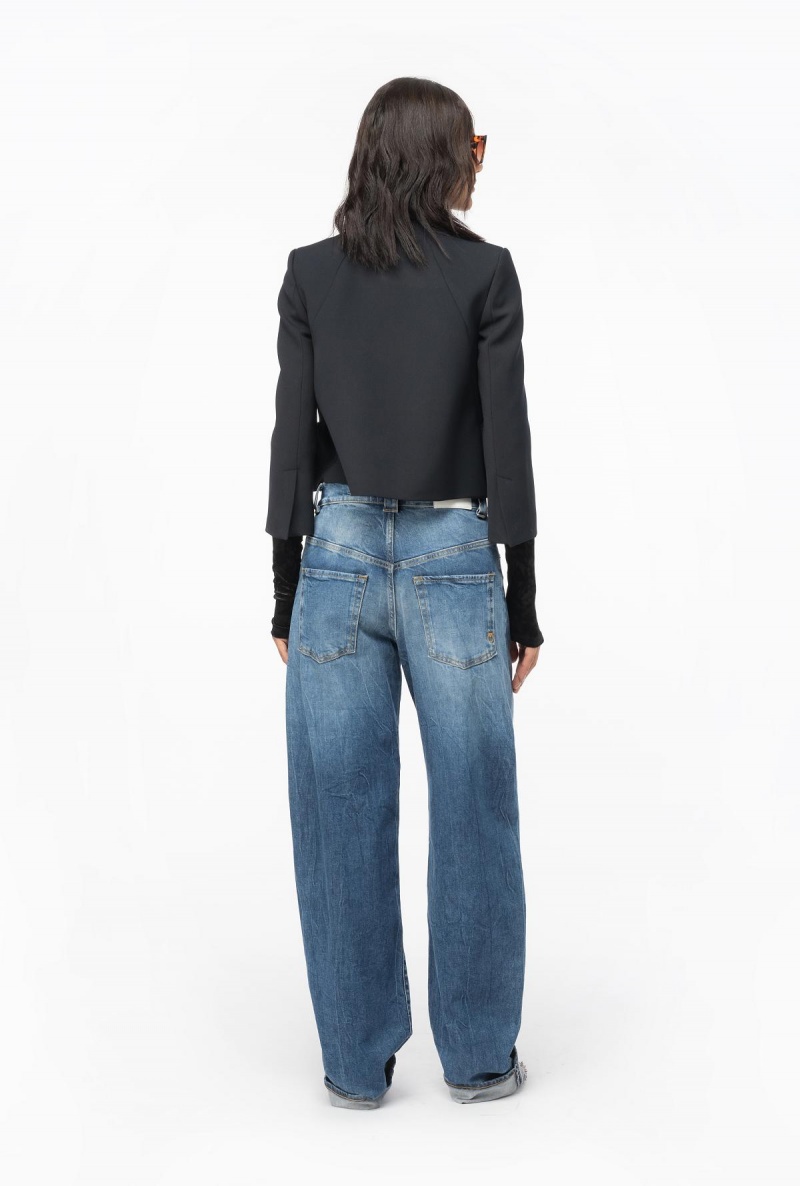 LIMO BLACK Pinko Short jacket with flounce at the bottom | LMYSX31741