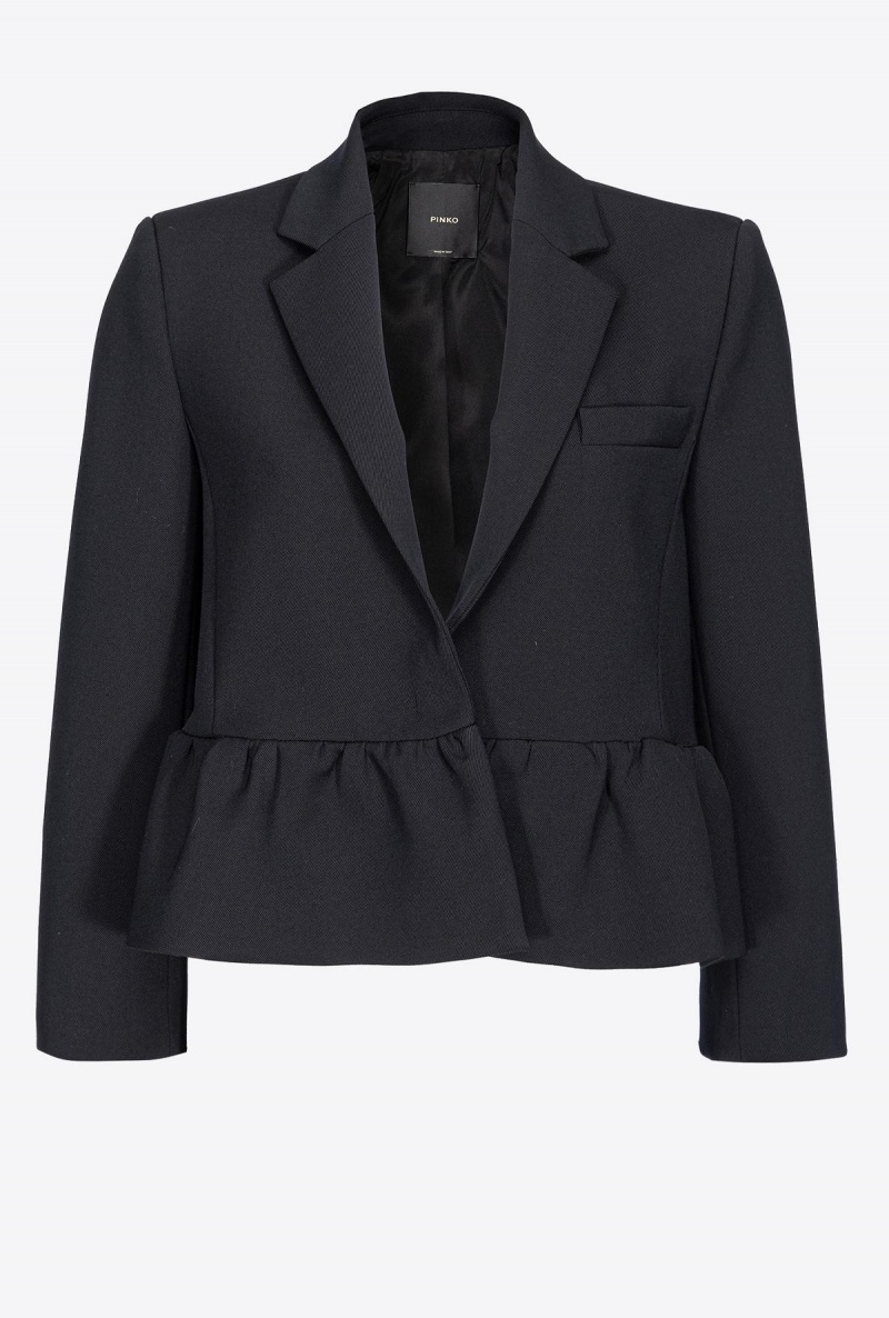 LIMO BLACK Pinko Short jacket with flounce at the bottom | LMYSX31741