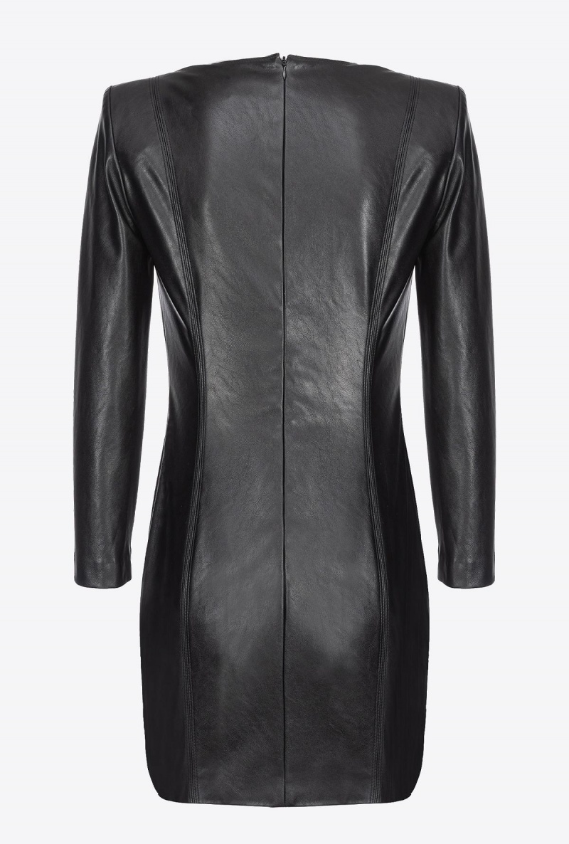 LIMO BLACK Pinko Short leather-effect dress | MYZDE55738