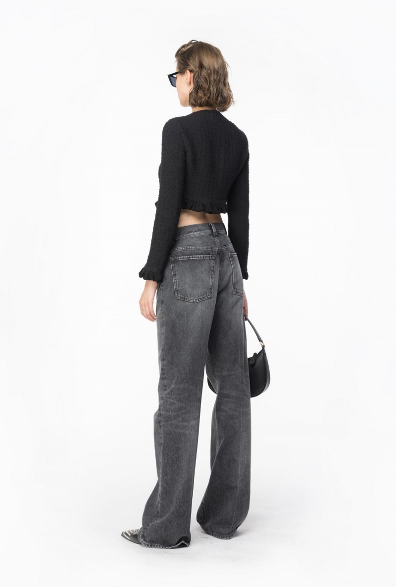 LIMO BLACK Pinko Short tweed jacket with ruching | YMYGT29765