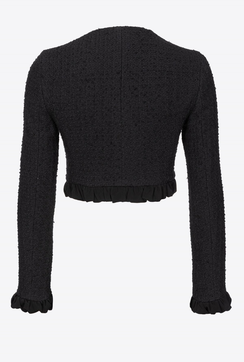 LIMO BLACK Pinko Short tweed jacket with ruching | YMYGT29765