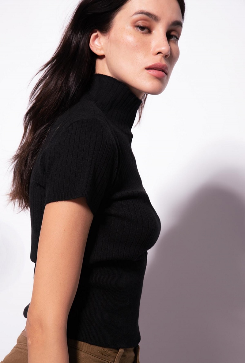 LIMO BLACK Pinko Short-sleeved ribbed top | MYZDE30021