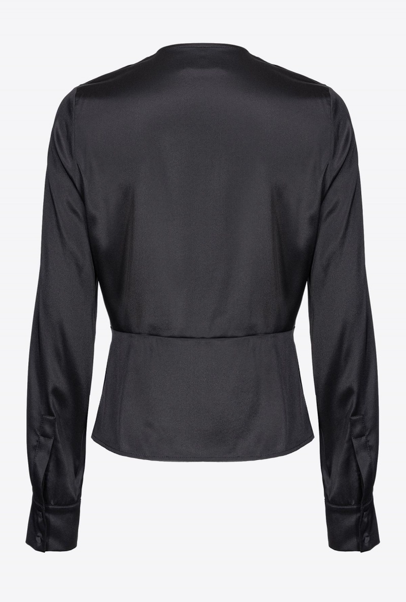 LIMO BLACK Pinko Silk blouse with twist detail | MYJBT62836