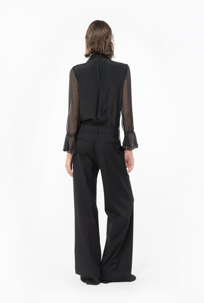 LIMO BLACK Pinko Silk chiffon bodysuit | YMYVQ39345