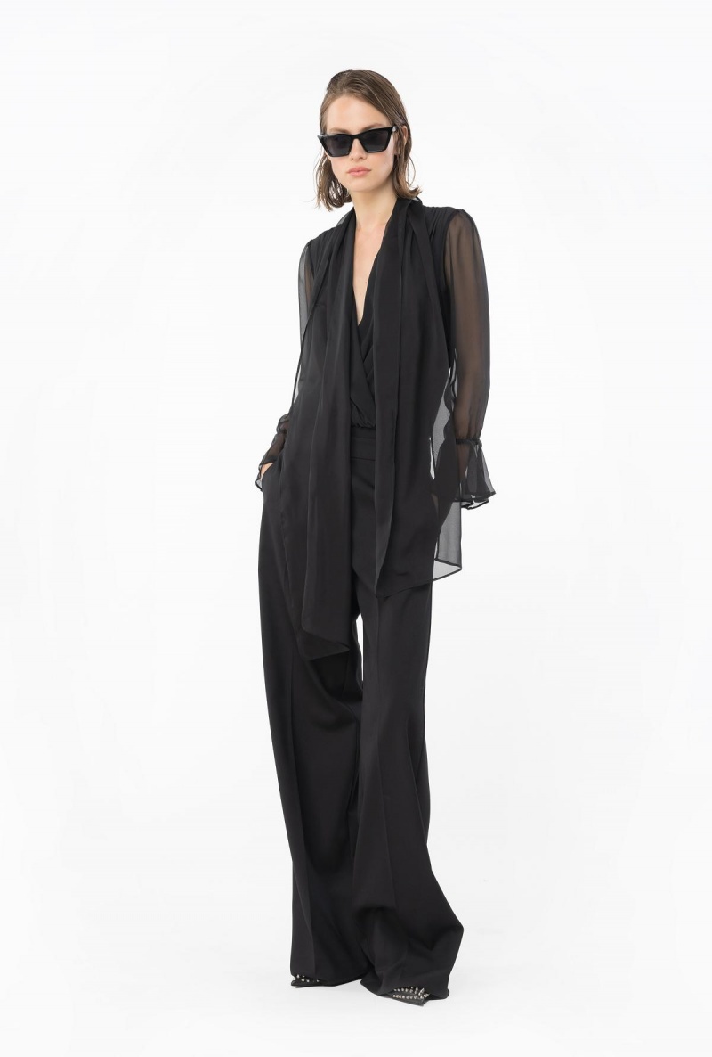 LIMO BLACK Pinko Silk chiffon bodysuit | YMYVQ39345