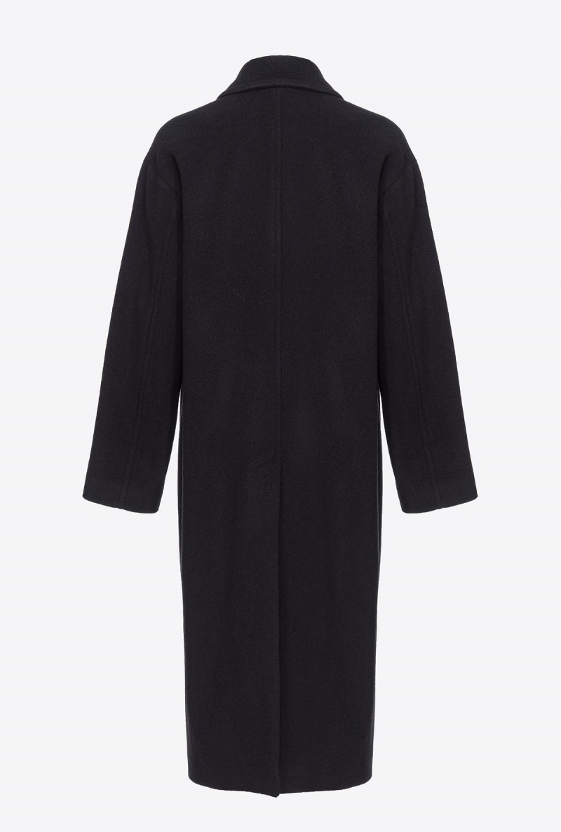 LIMO BLACK Pinko Single-breasted cashmere-blend coat | MMYFT29573