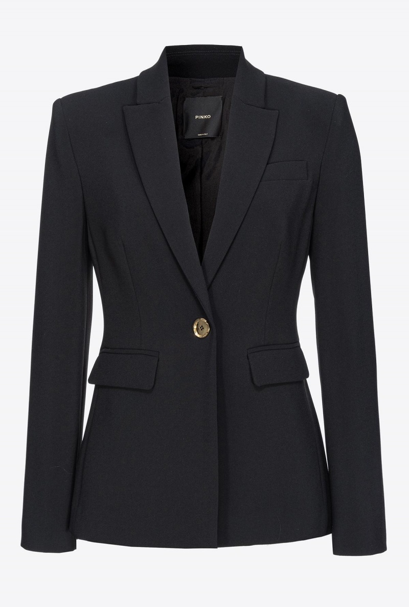 LIMO BLACK Pinko Single-breasted stretch blazer | XMYGW72411