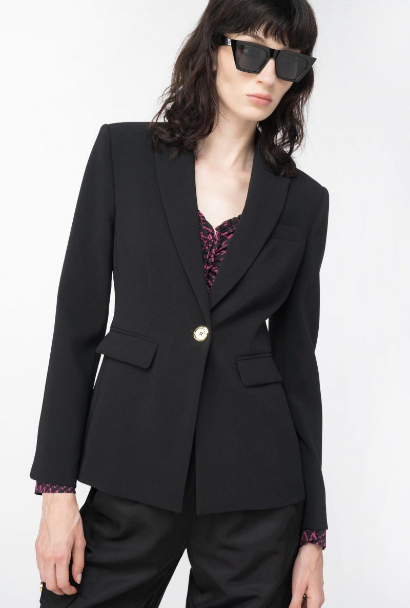 LIMO BLACK Pinko Single-breasted stretch blazer | XMYGW72411