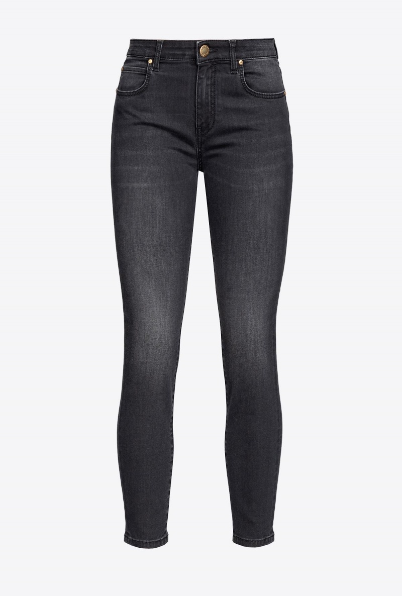 LIMO BLACK Pinko Skinny black stretch denim jeans | EMYHC31972