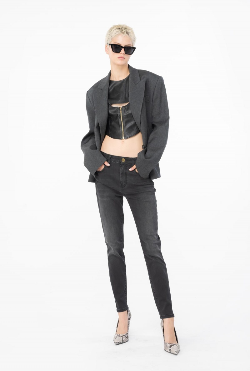 LIMO BLACK Pinko Skinny black stretch denim jeans | EMYHC31972