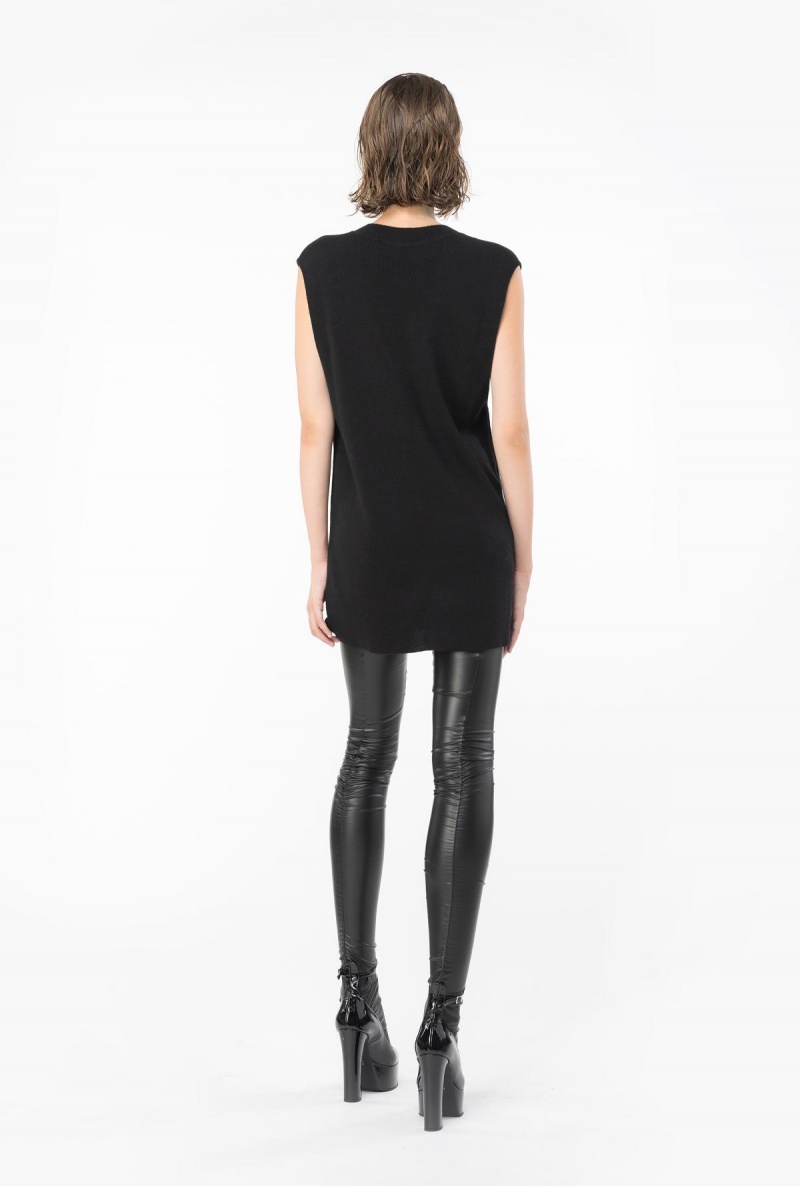 LIMO BLACK Pinko Sleeveless fine cashmere sweater | QMYUV51283