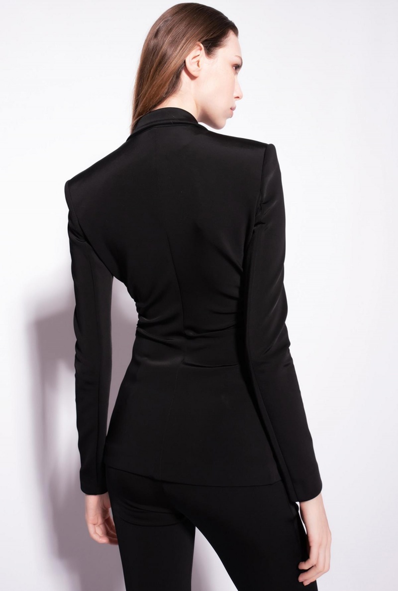 LIMO BLACK Pinko Slim-fit blazer in technical fabric | SMYNY97165