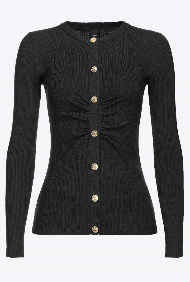 LIMO BLACK Pinko Slim-fit ribbed cardigan | BMYSO14103