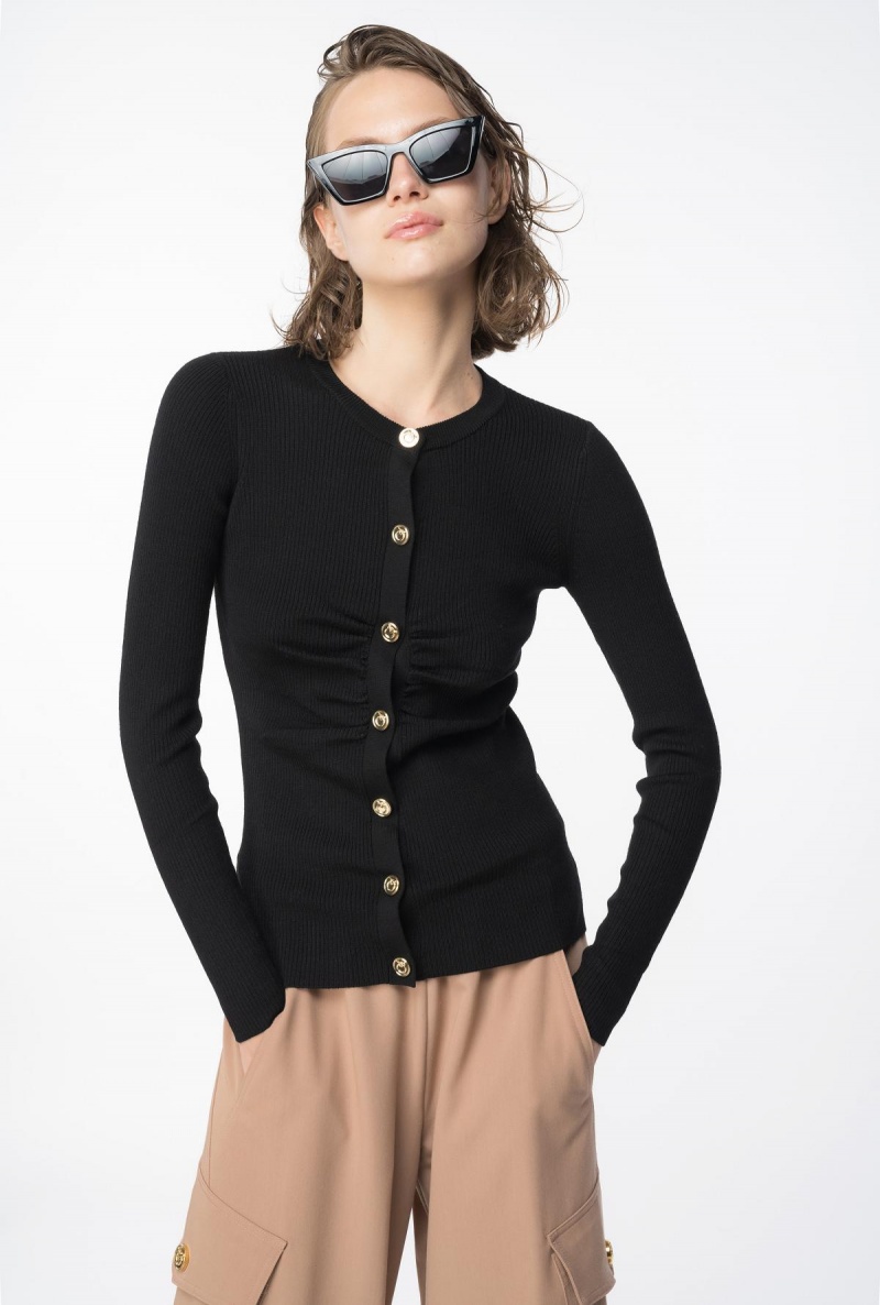 LIMO BLACK Pinko Slim-fit ribbed cardigan | BMYSO14103