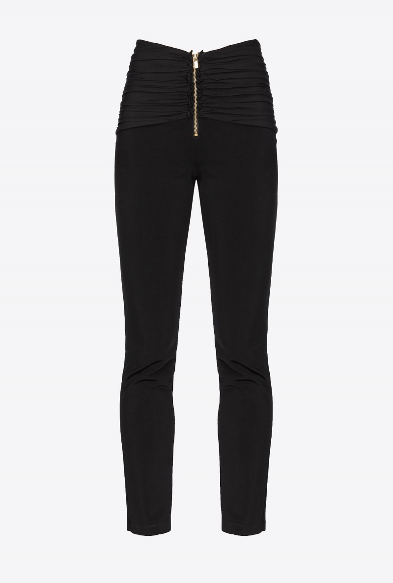 LIMO BLACK Pinko Slim-fit trousers with zip | PMYQX18998