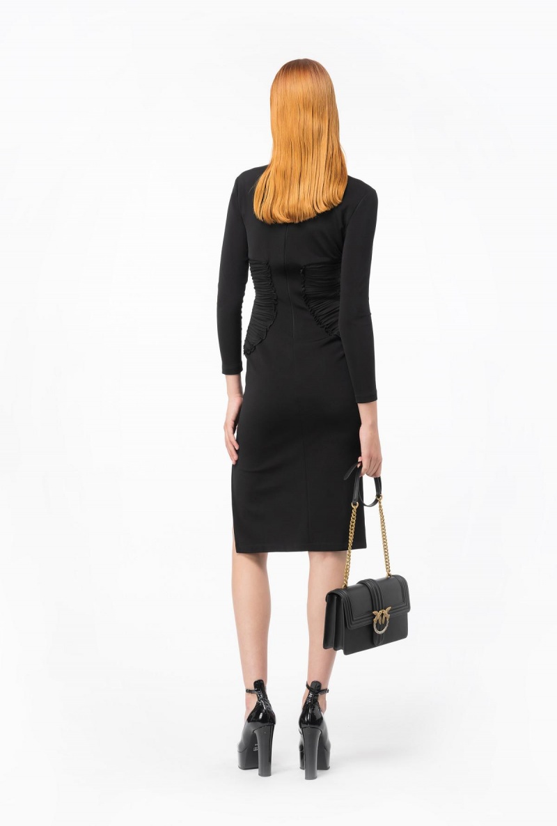 LIMO BLACK Pinko Slim-fitting dress with georgette details | PMYER41028
