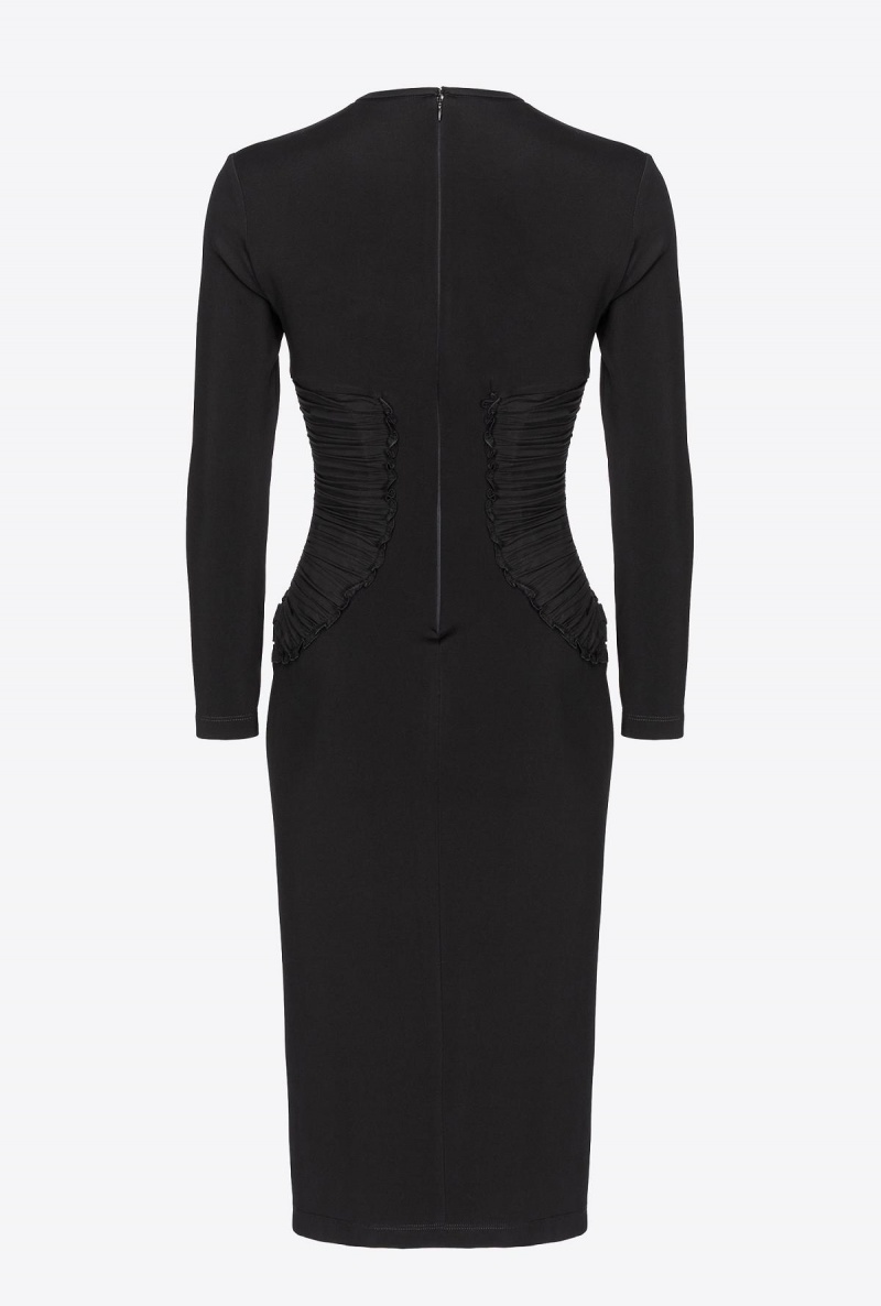 LIMO BLACK Pinko Slim-fitting dress with georgette details | PMYER41028