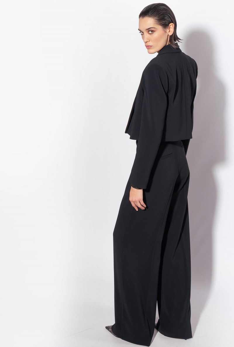 LIMO BLACK Pinko Stretch crepe Spencer jacket | EMYHC27398