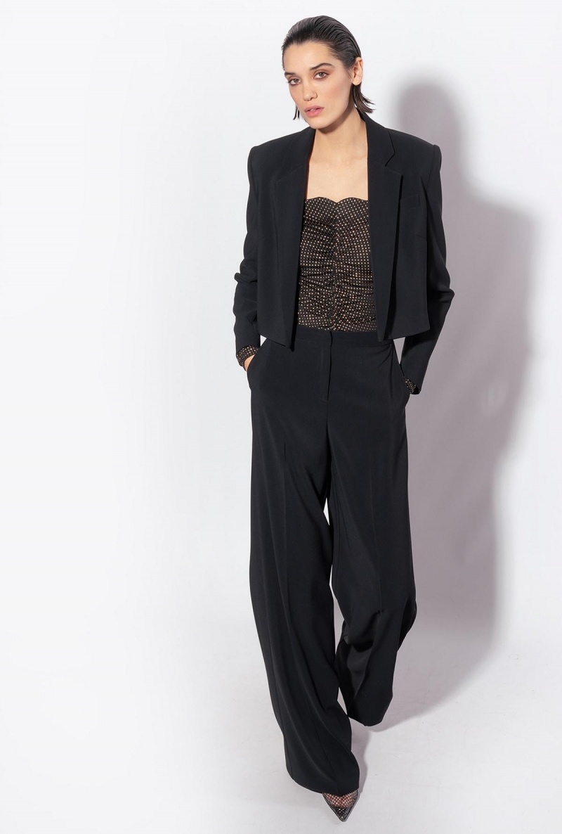 LIMO BLACK Pinko Stretch crepe Spencer jacket | EMYHC27398