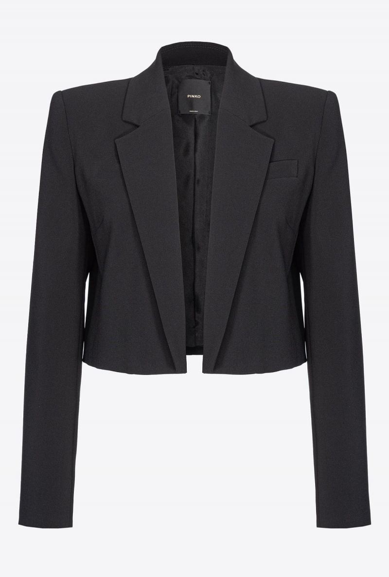 LIMO BLACK Pinko Stretch crepe Spencer jacket | EMYHC27398