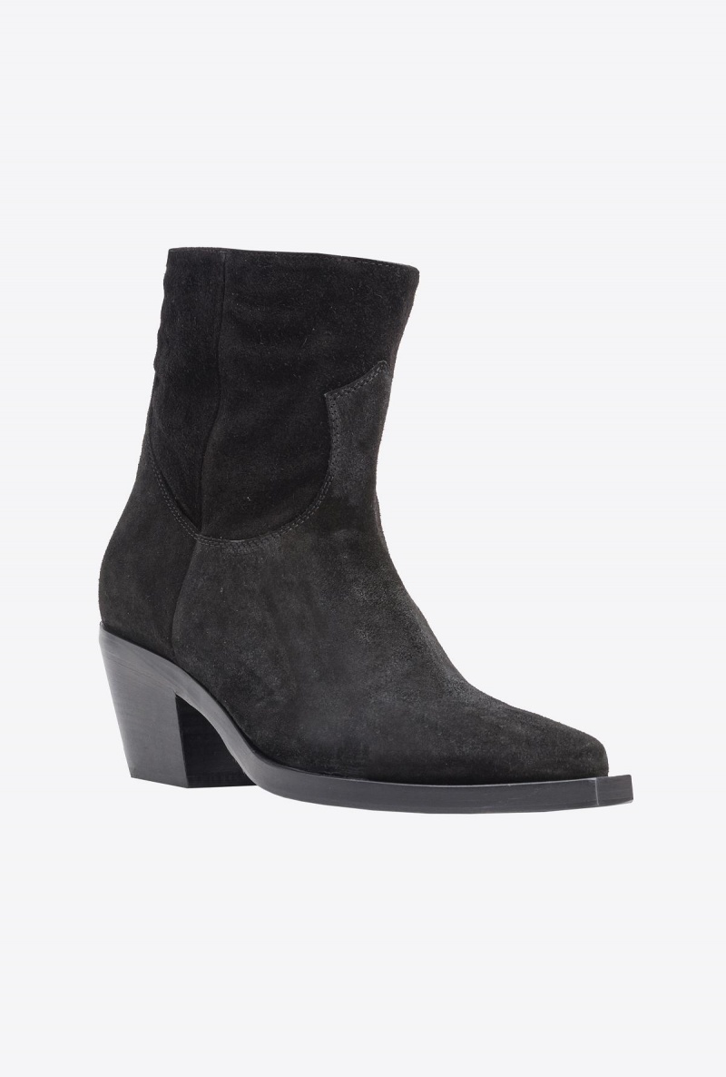 LIMO BLACK Pinko Suede cowboy ankle boots | MYEAH96293