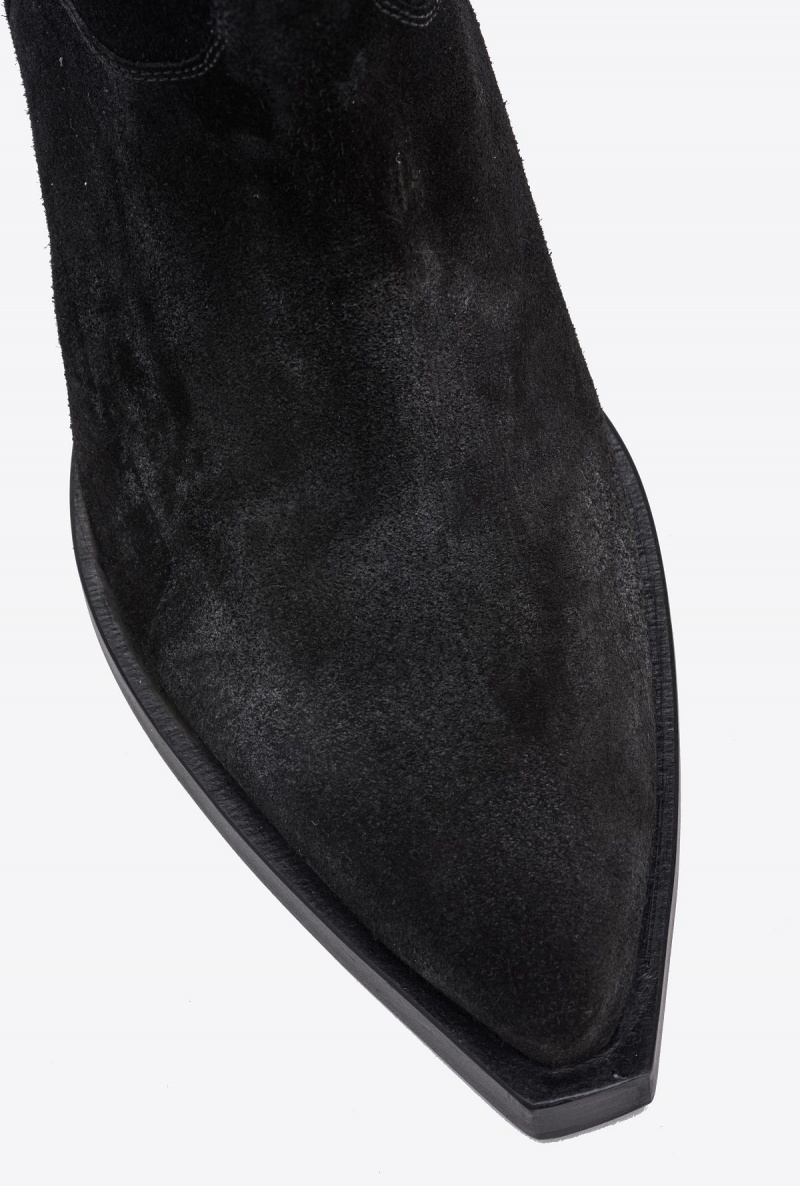 LIMO BLACK Pinko Suede cowboy ankle boots | MYEAH96293