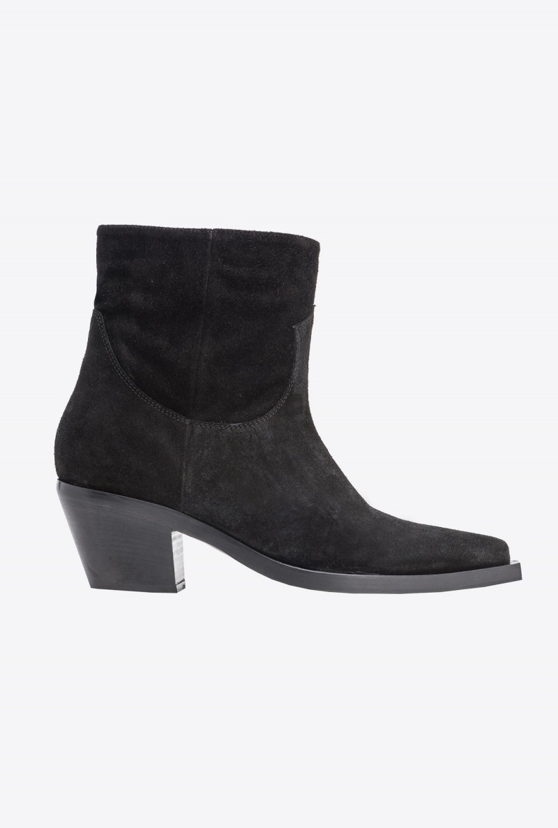 LIMO BLACK Pinko Suede cowboy ankle boots | MYEAH96293